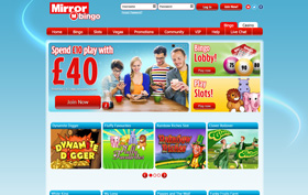Mirror Bingo homepage