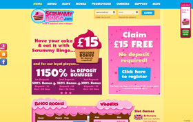 Scrummy Bingo homepage